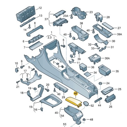 Audi A4 8E/Cabrio en Audi A6 4B originele zwart lederen armsteunklep 